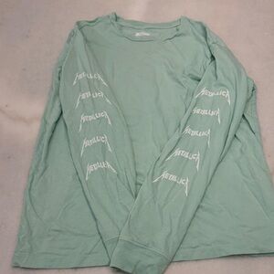 Green Metallica Long Sleeve Shirt